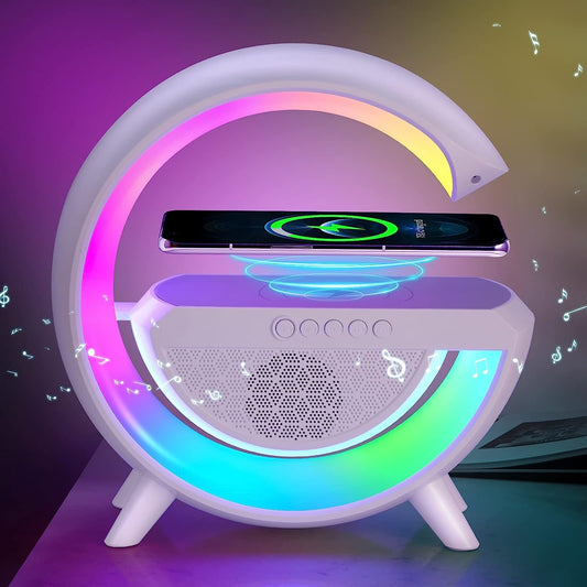 3-in-1 Multi-function Led Night Lamp With Bluetooth Speaker Wireless Charging For Bedroom For Music Party And Mood Lighting - Perfect Gift For All Occasions