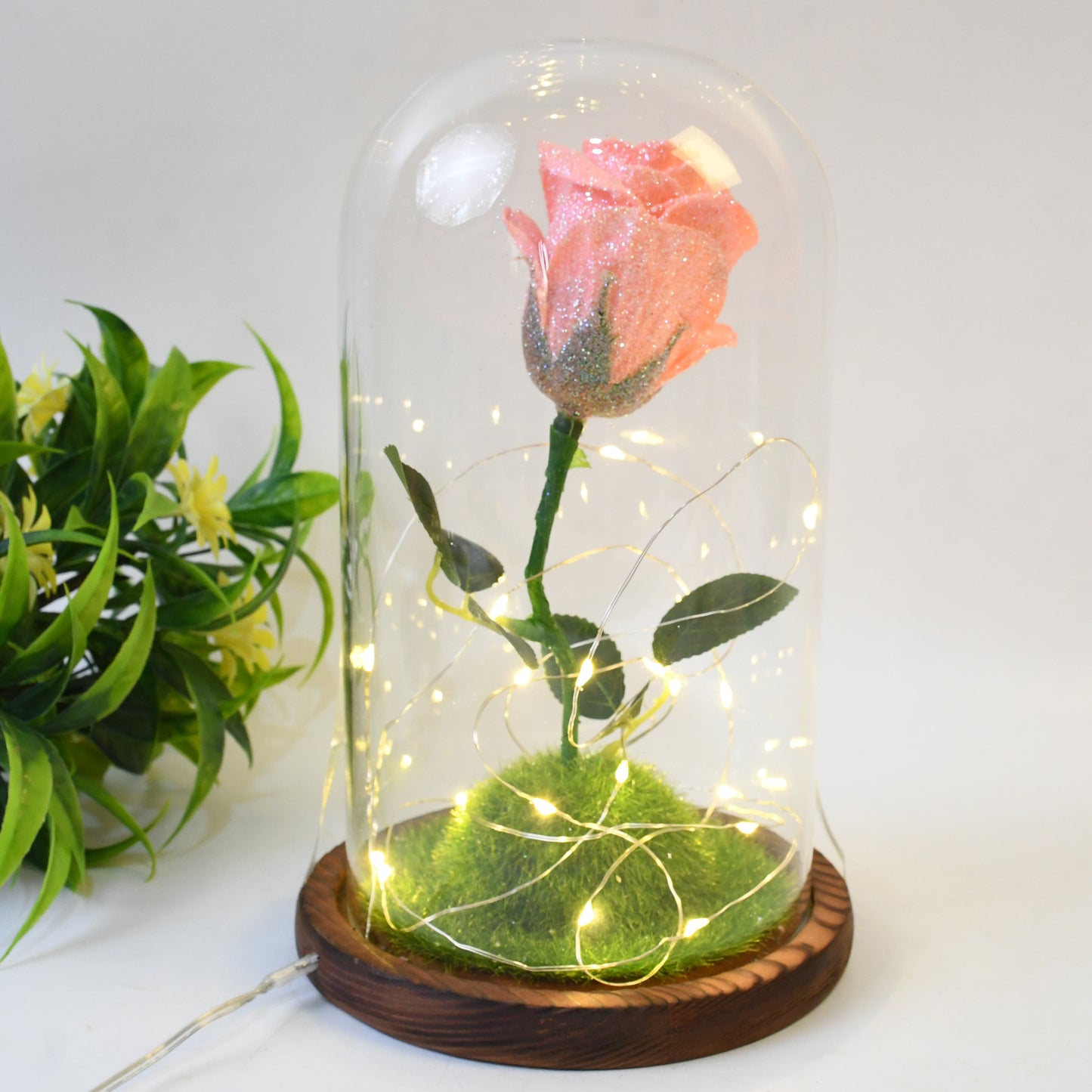 Glass Flower With Led Light Great Gift (1 Set)