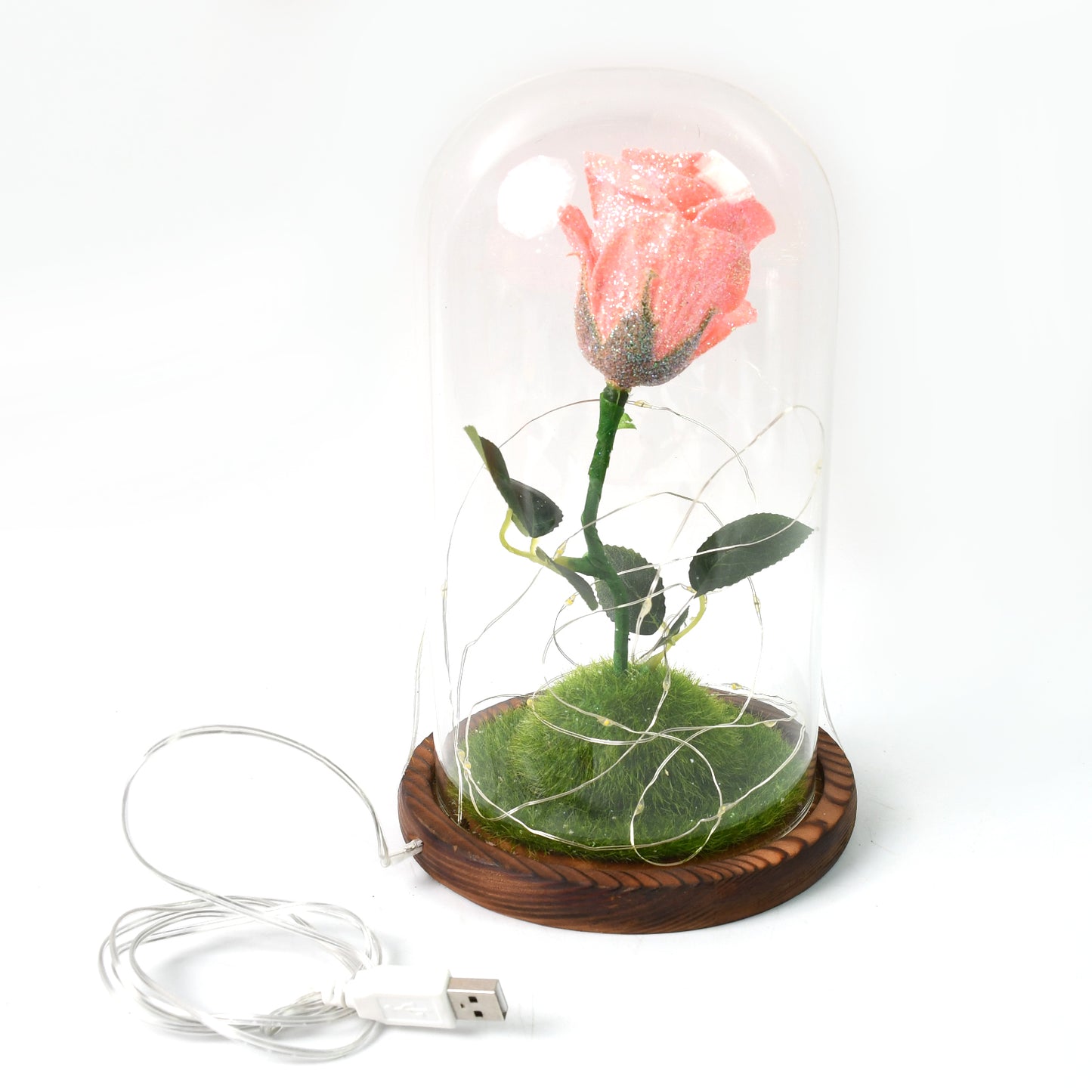 Glass Flower With Led Light Great Gift (1 Set)